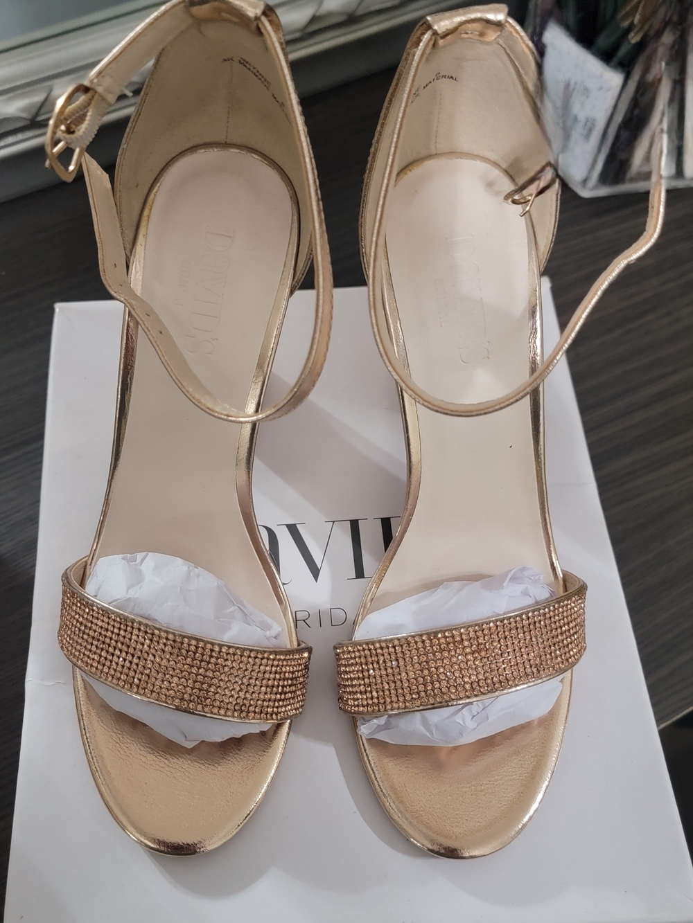 David's Bridal White Heels